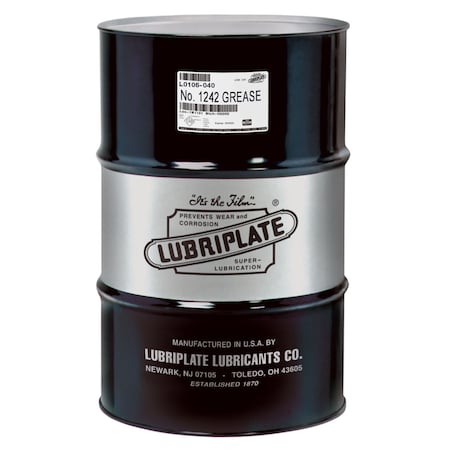 Lubriplate No. 1242, Drum, Heavy Duty, Tacky White Lithium Grease L0106-040